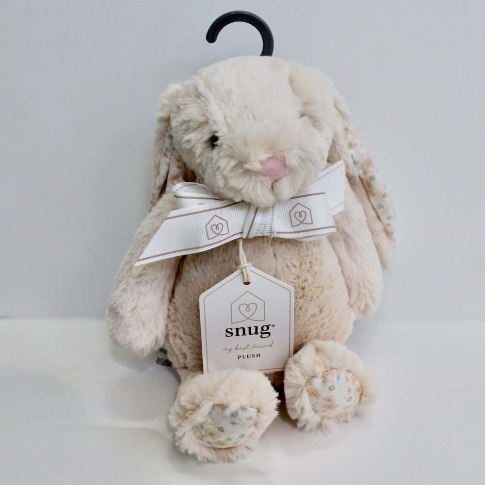Snug Floral Beige Bunny Plush Soft Baby Toy Stuffed Animal Lovey 12" Medium - Picture 6 of 6